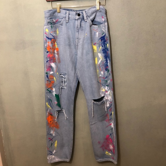 levis paint splatter jeans